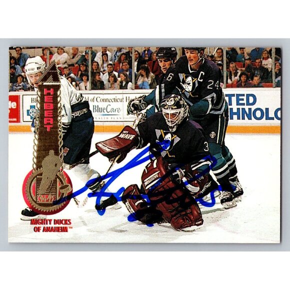 Guy Hebert Premier Hockey Card 1994 Pinnacle Signed Anaheim Mighty Ducks Goalie - Picture 1 of 2